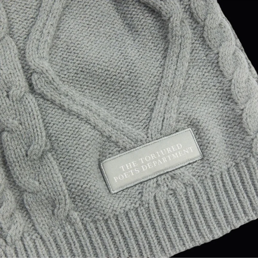 Taylor Swift Soft Gray Cable Knit Cardigan The Tortured Poets Department XS/S - Picture 2 of 9